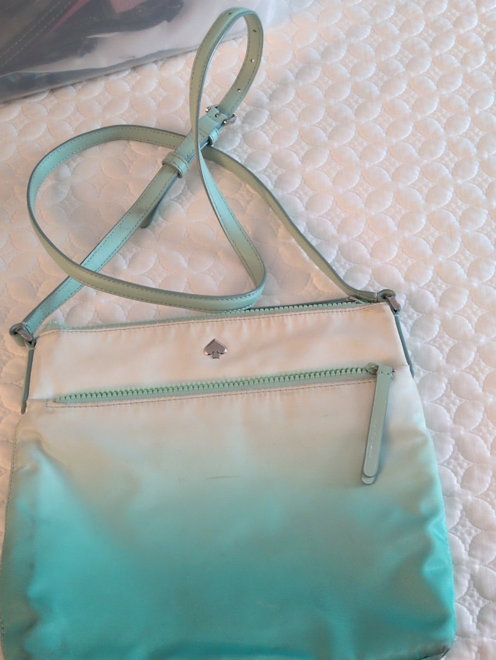 kate spade Mint Green and White Ombre Crossbody Bag
